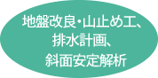 地盤改良・山止め工、排水計画、斜面安定解析